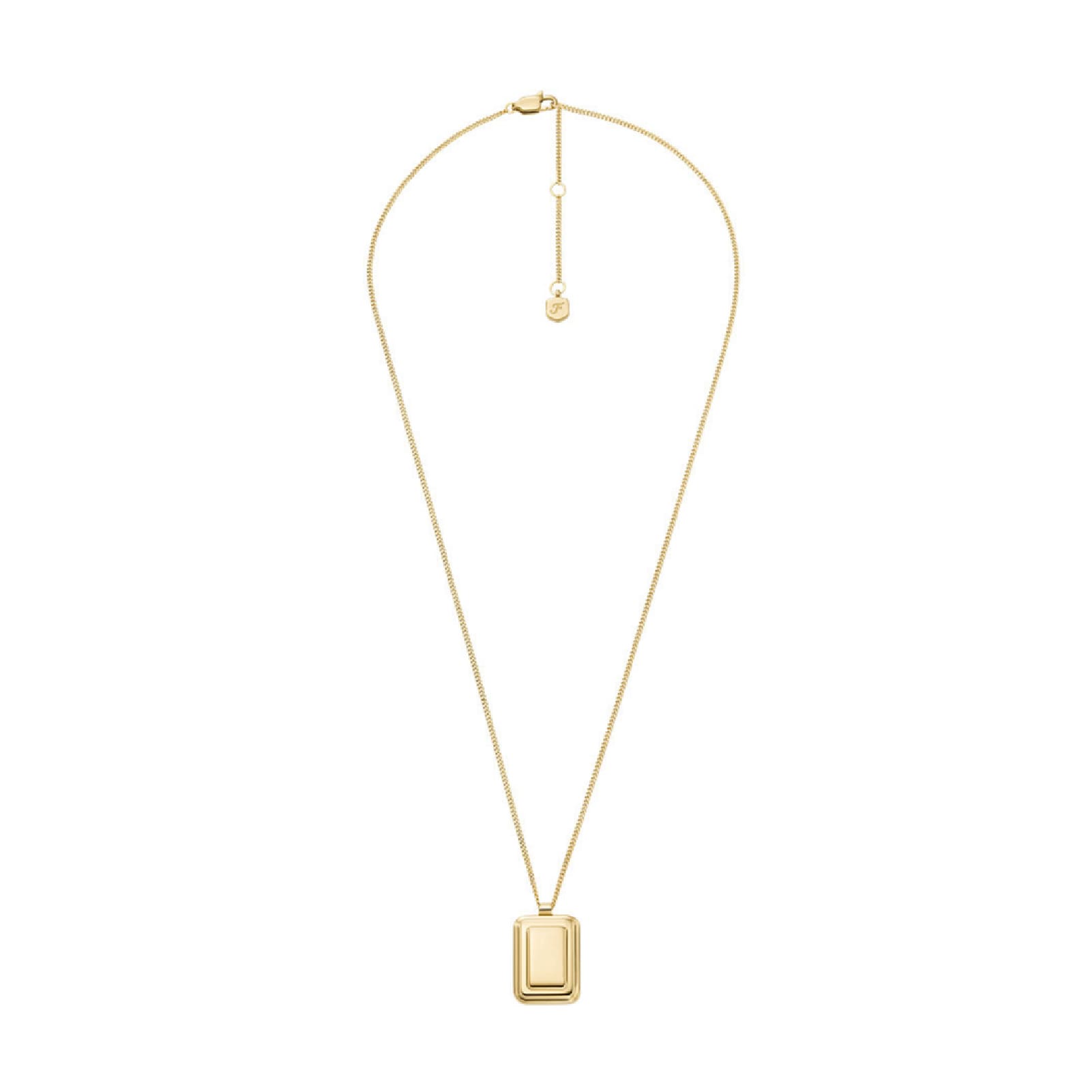 Collana Fossil Raquel acciaio oro pendente rettangolare donna MISURA UNICA