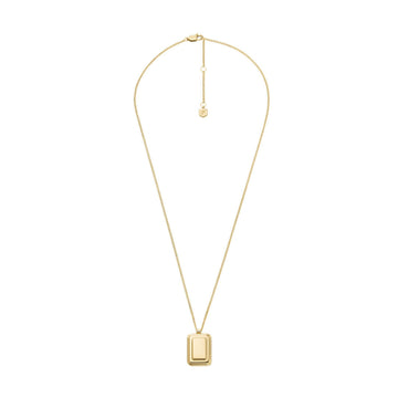 Collana Fossil Raquel acciaio oro pendente rettangolare donna MISURA UNICA