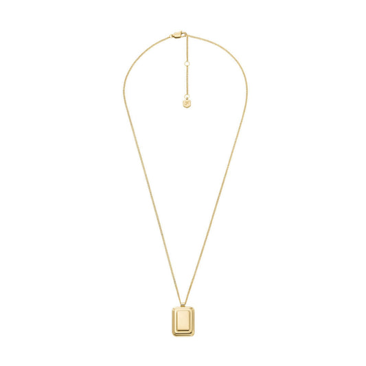 Collana Fossil Raquel acciaio oro pendente rettangolare donna MISURA UNICA