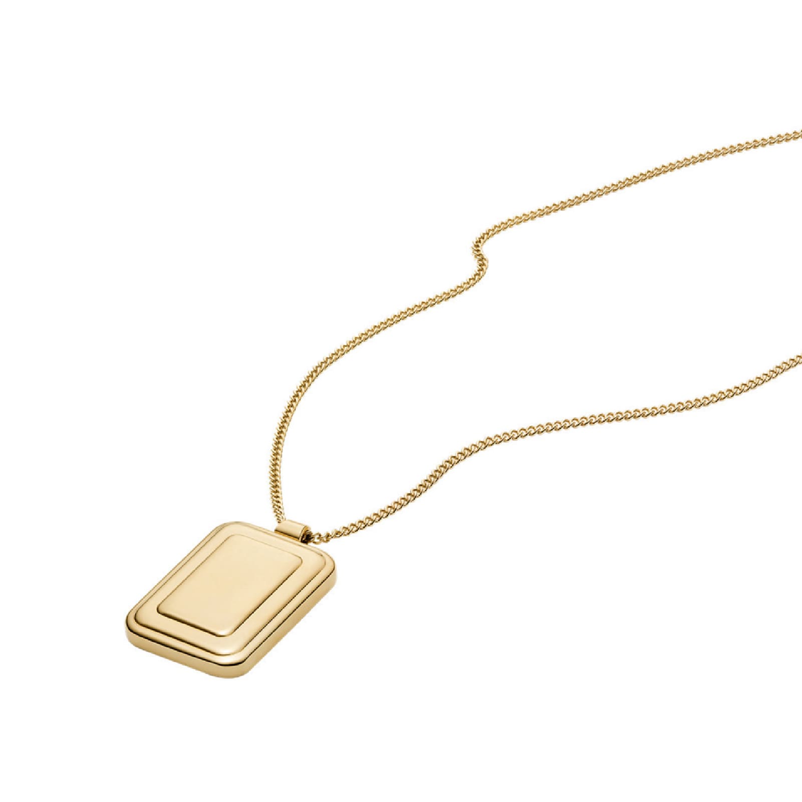 Collana Fossil Raquel acciaio oro pendente rettangolare donna MISURA UNICA