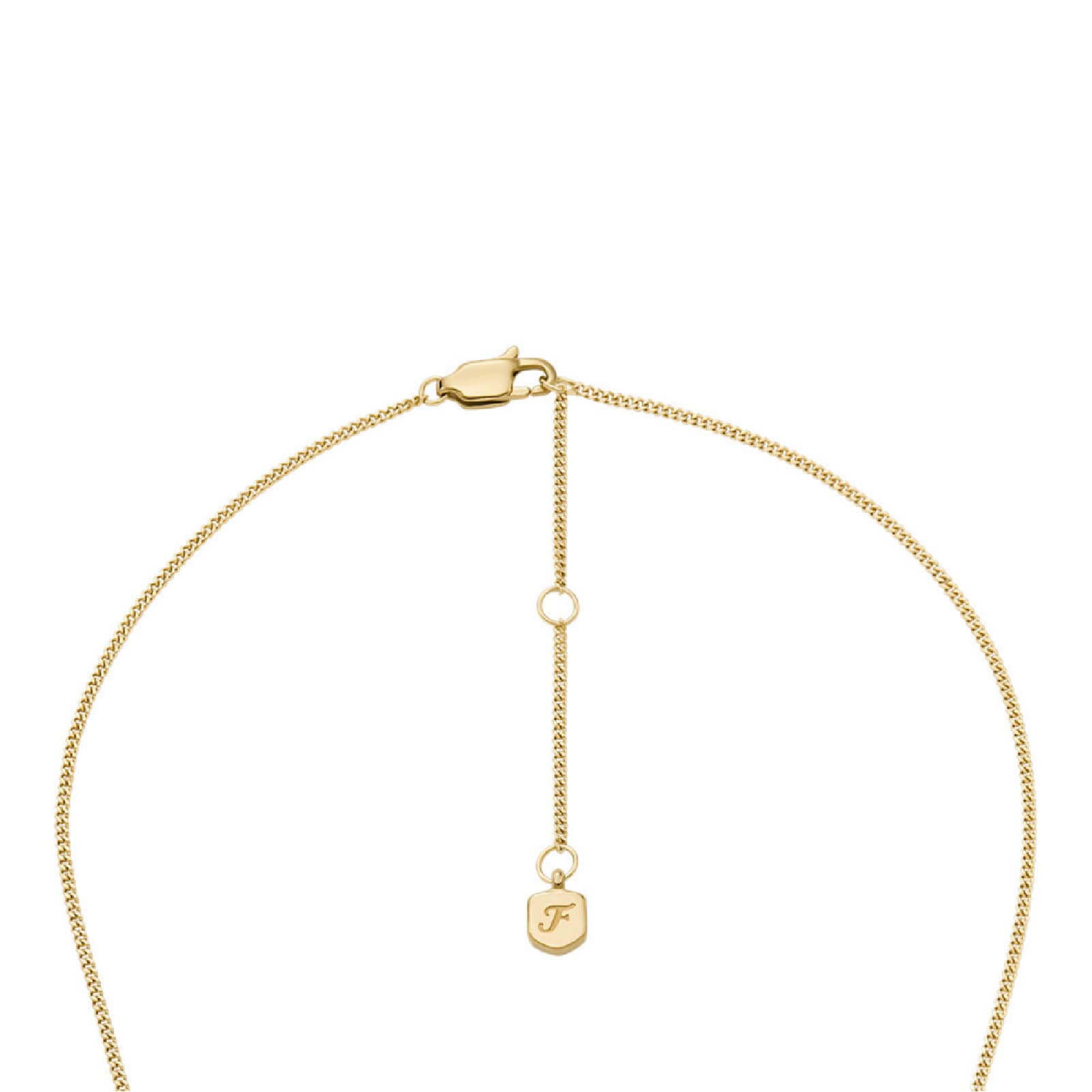 Collana Fossil Raquel acciaio oro pendente rettangolare donna MISURA UNICA