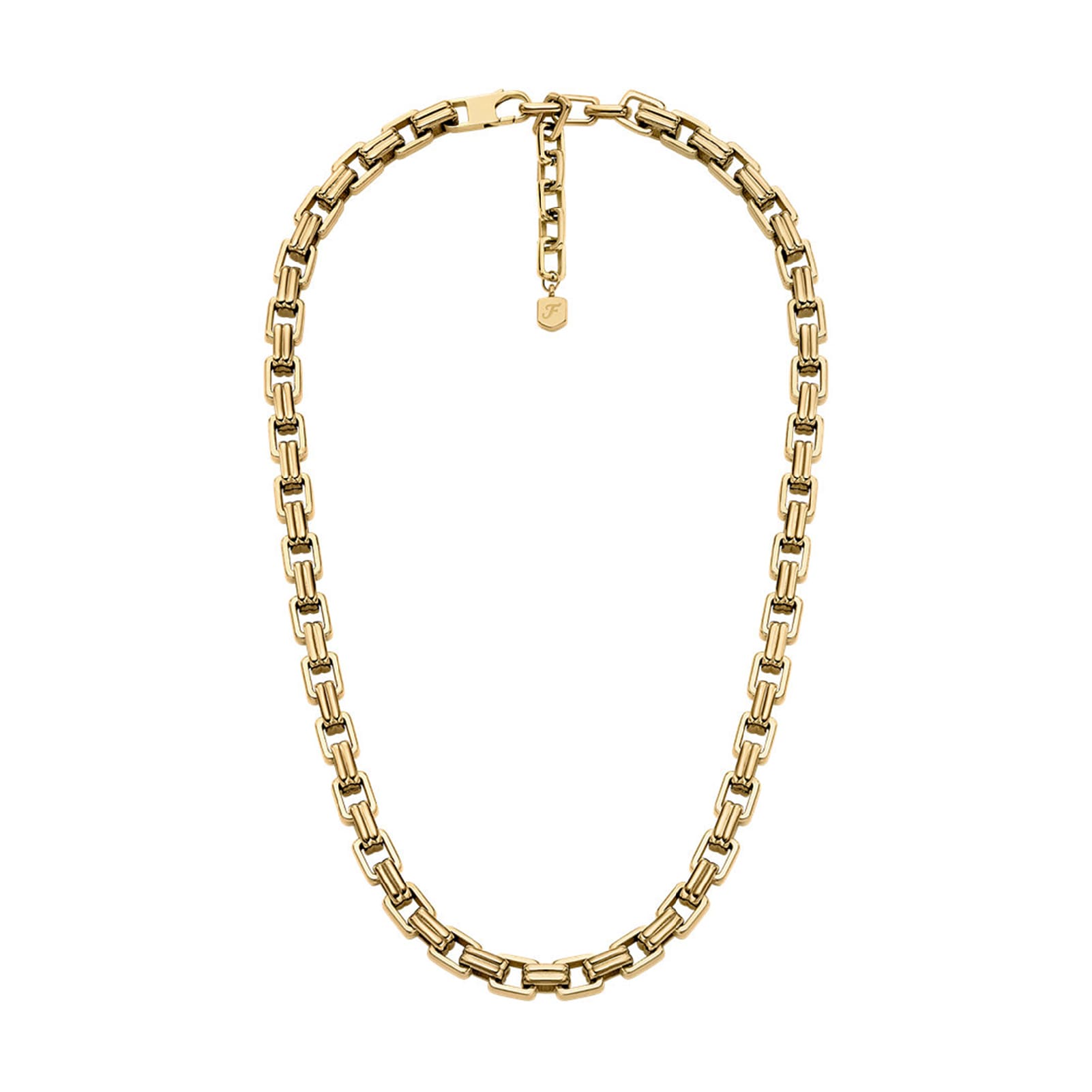 Collana Fossil Raquel acciaio oro con catena spessa donna MISURA UNICA