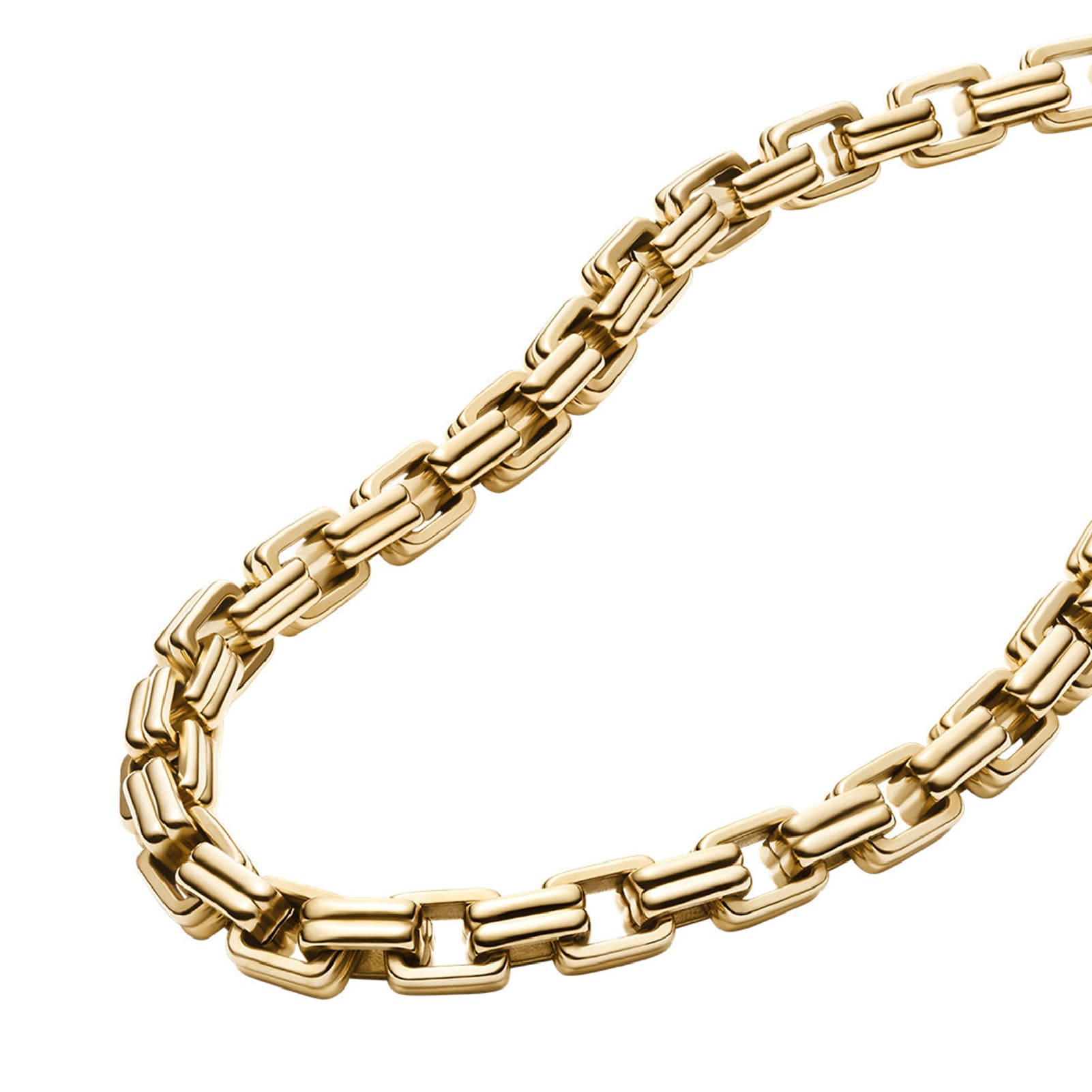 Collana Fossil Raquel acciaio oro con catena spessa donna MISURA UNICA