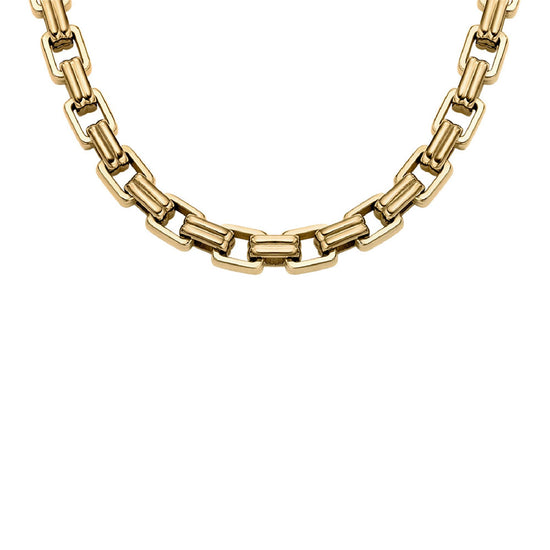 Collana Fossil Raquel acciaio oro con catena spessa donna MISURA UNICA