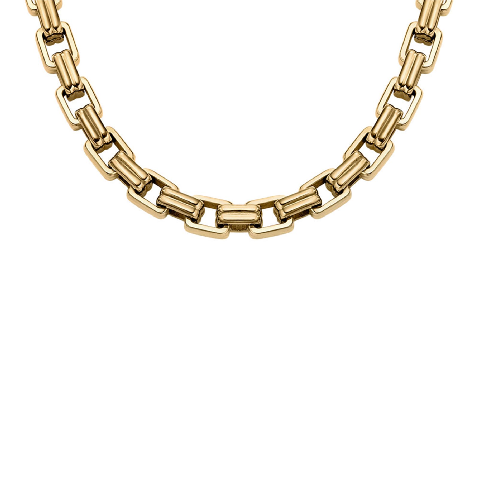 Collana Fossil Raquel acciaio oro con catena spessa donna MISURA UNICA