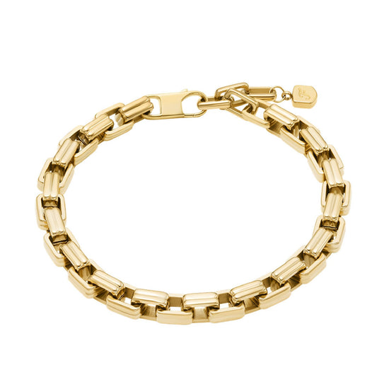 Bracciale Fossil Raquel acciaio oro con catena spessa donna 19 cm