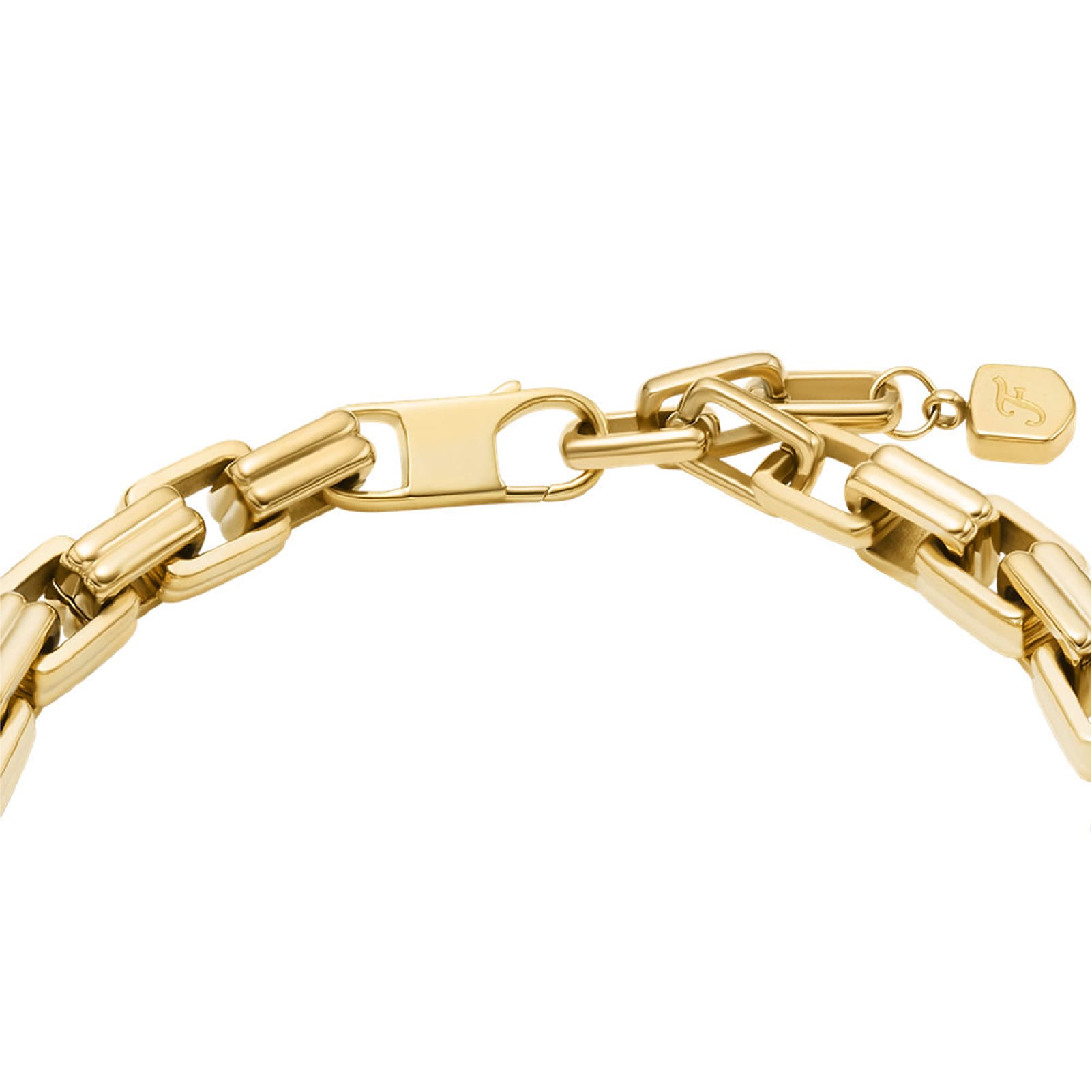 Bracciale Fossil Raquel acciaio oro con catena spessa donna 19 cm