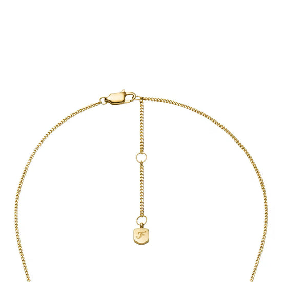 Collana lunga Fossil Harlow acciaio oro con pendente donna MISURA UNICA