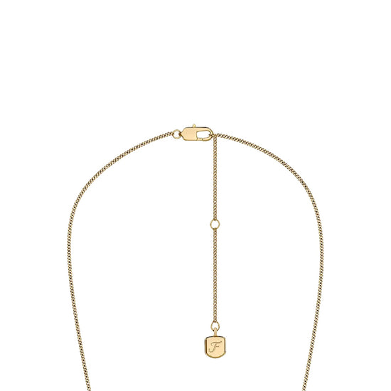 Collana catena Fossil in ottone oro con madreperla MISURA UNICA
