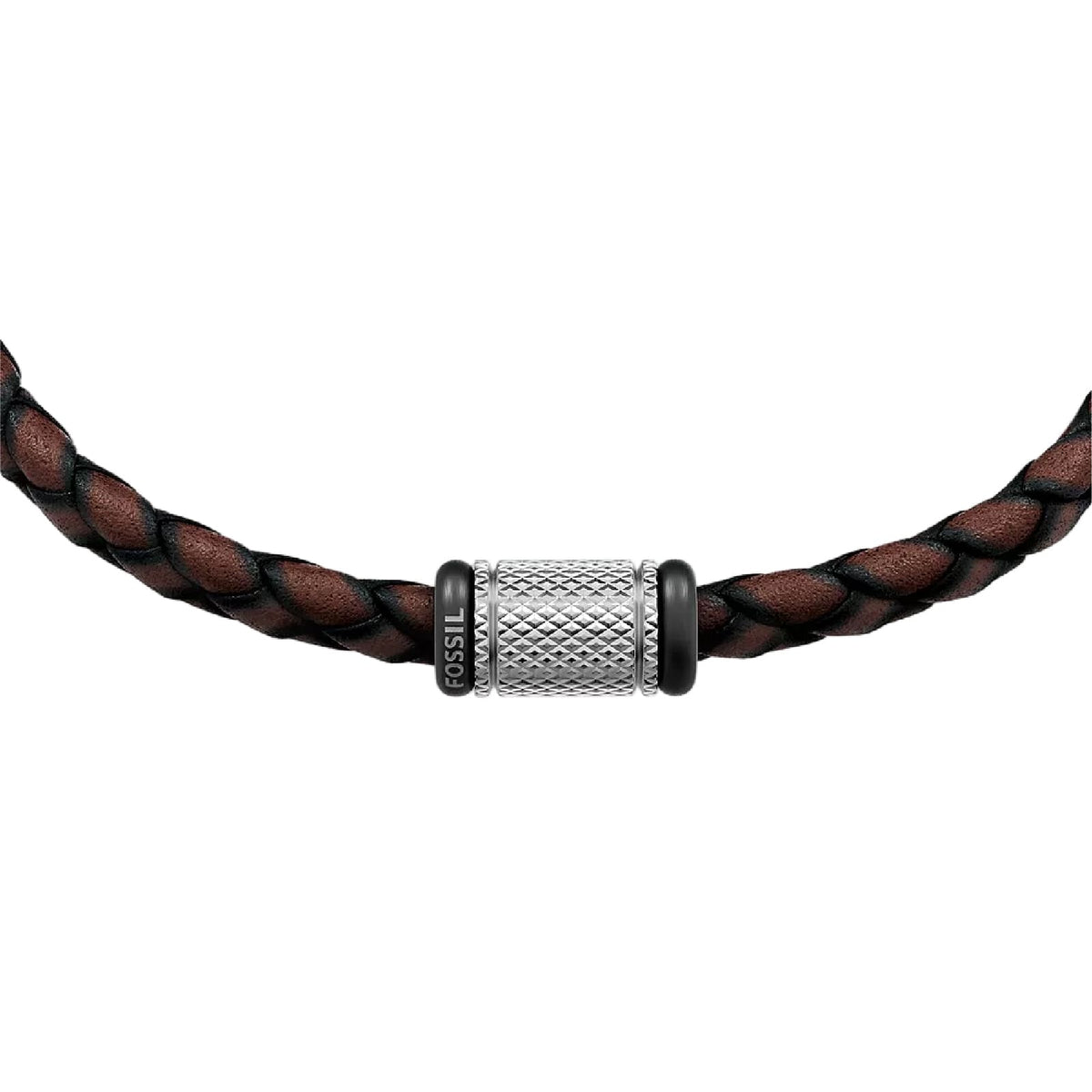 Bracciale regolabile Fossil Machine in pelle marrone REGOLABILE