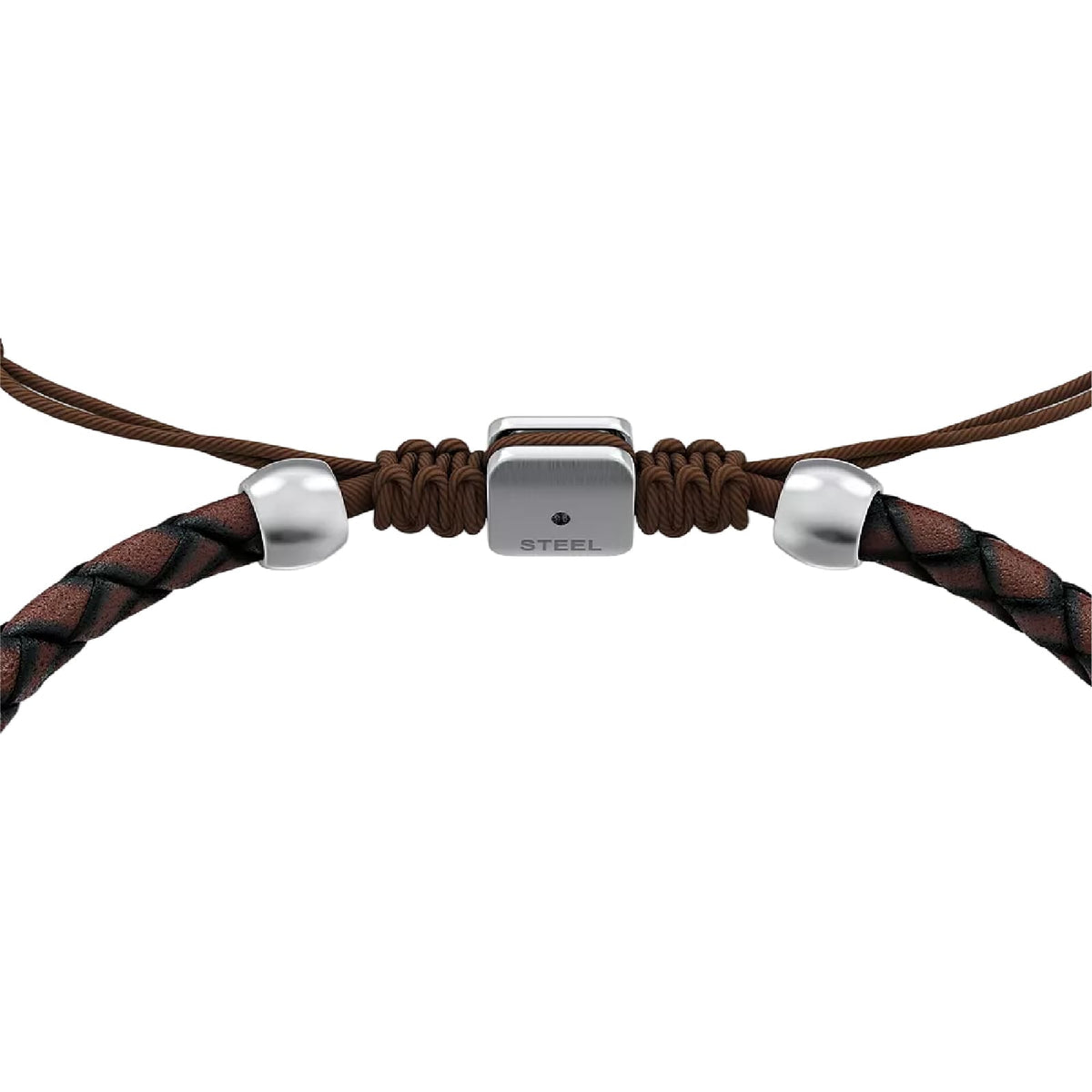 Bracciale regolabile Fossil Machine in pelle marrone REGOLABILE