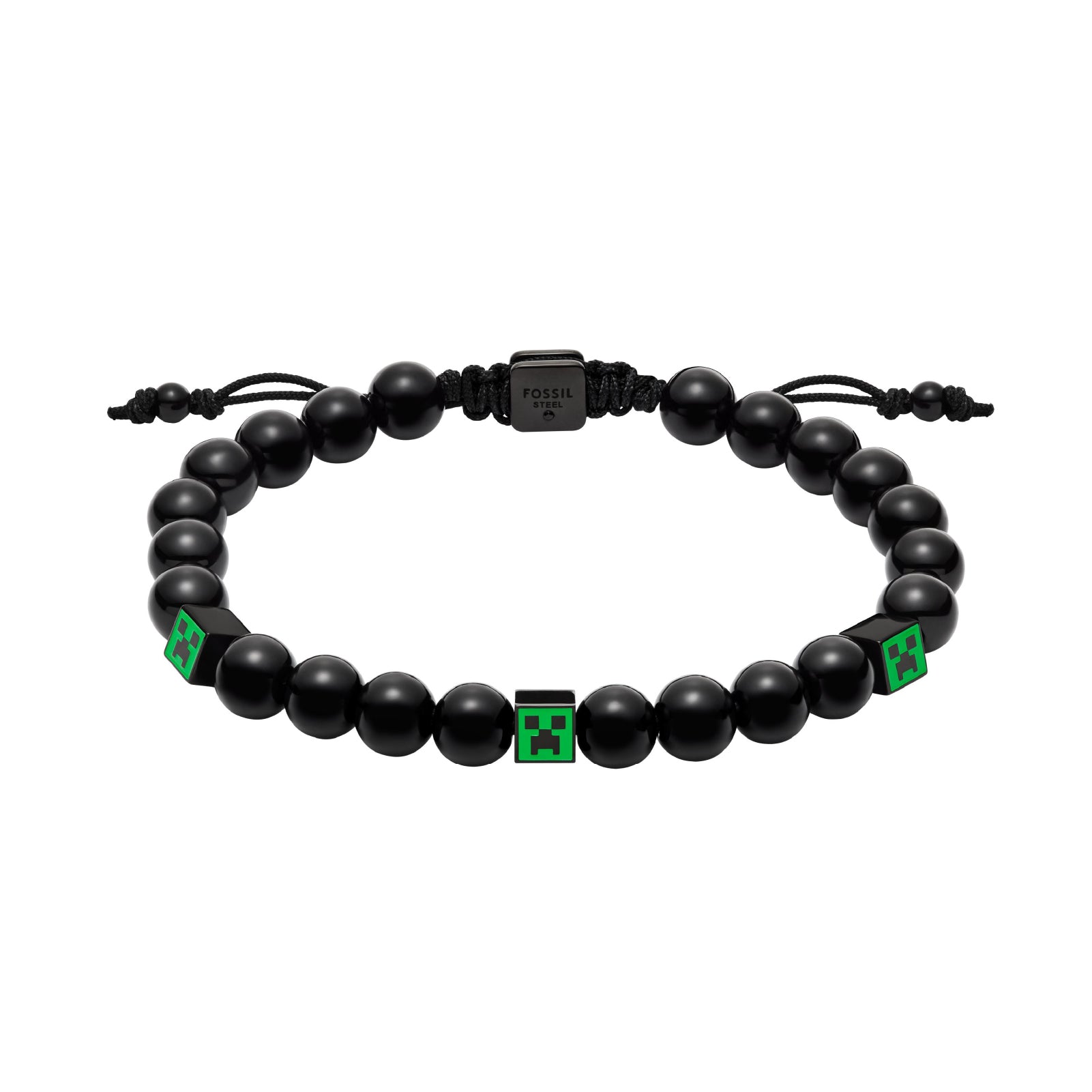 Bracciale con sfere Fossil minecraft con l’immagine di un Creeper REGOLABILE