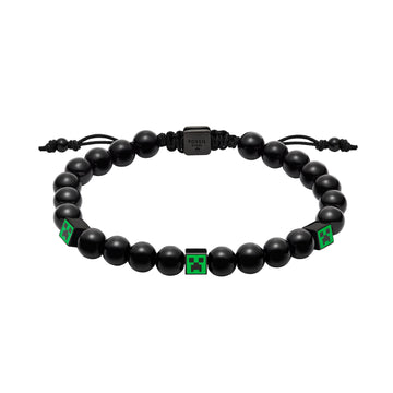 Bracciale con sfere Fossil minecraft con l’immagine di un Creeper REGOLABILE