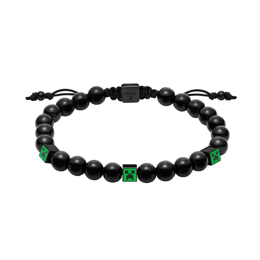Bracciale con sfere Fossil minecraft con l’immagine di un Creeper REGOLABILE