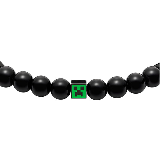 Bracciale con sfere Fossil minecraft con l’immagine di un Creeper REGOLABILE