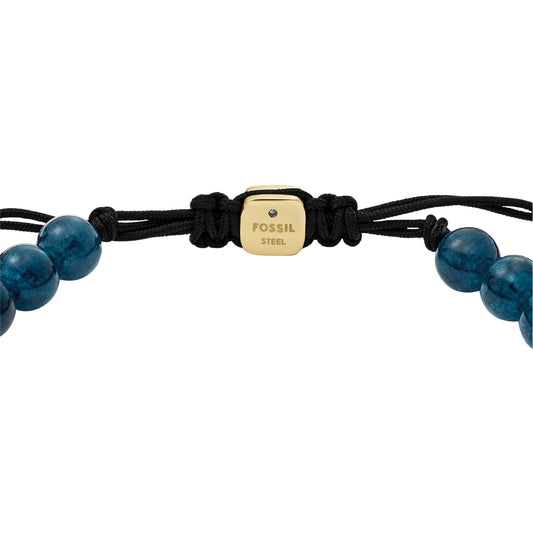 Bracciale Fossil SUPERMAN con sfere blu e simbolo centrale REGOLABILE