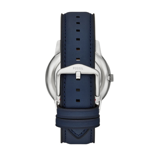 Orologio da uomo Fossil SUPERMAN in acciao e pelle blu MISURA UNICA