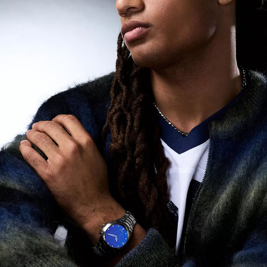 Orologio Fossil Archival Big Tic quadrante digitale viola uomo MISURA UNICA