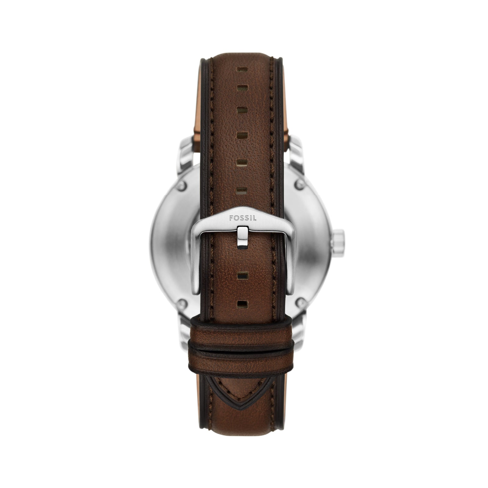 Orologio automatico Fossil in acciaio argento e pelle marrone F.ME3264
