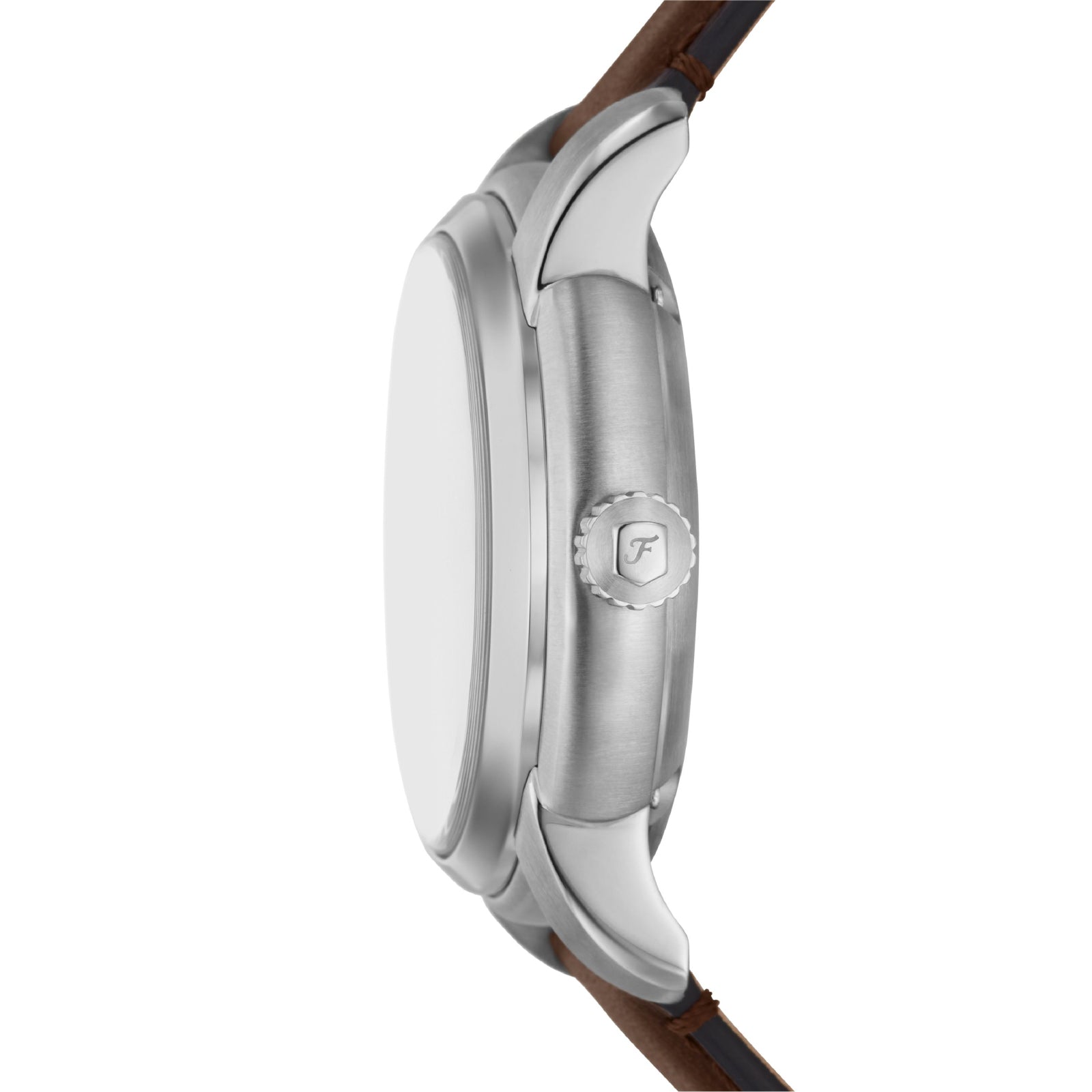 Orologio automatico Fossil in acciaio argento e pelle marrone F.ME3264