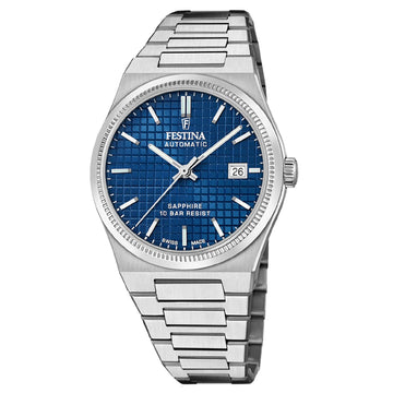 Orologio automatico uomo Festina My Swiss Time acciaio quadrante blu 40mm F20028-2-1