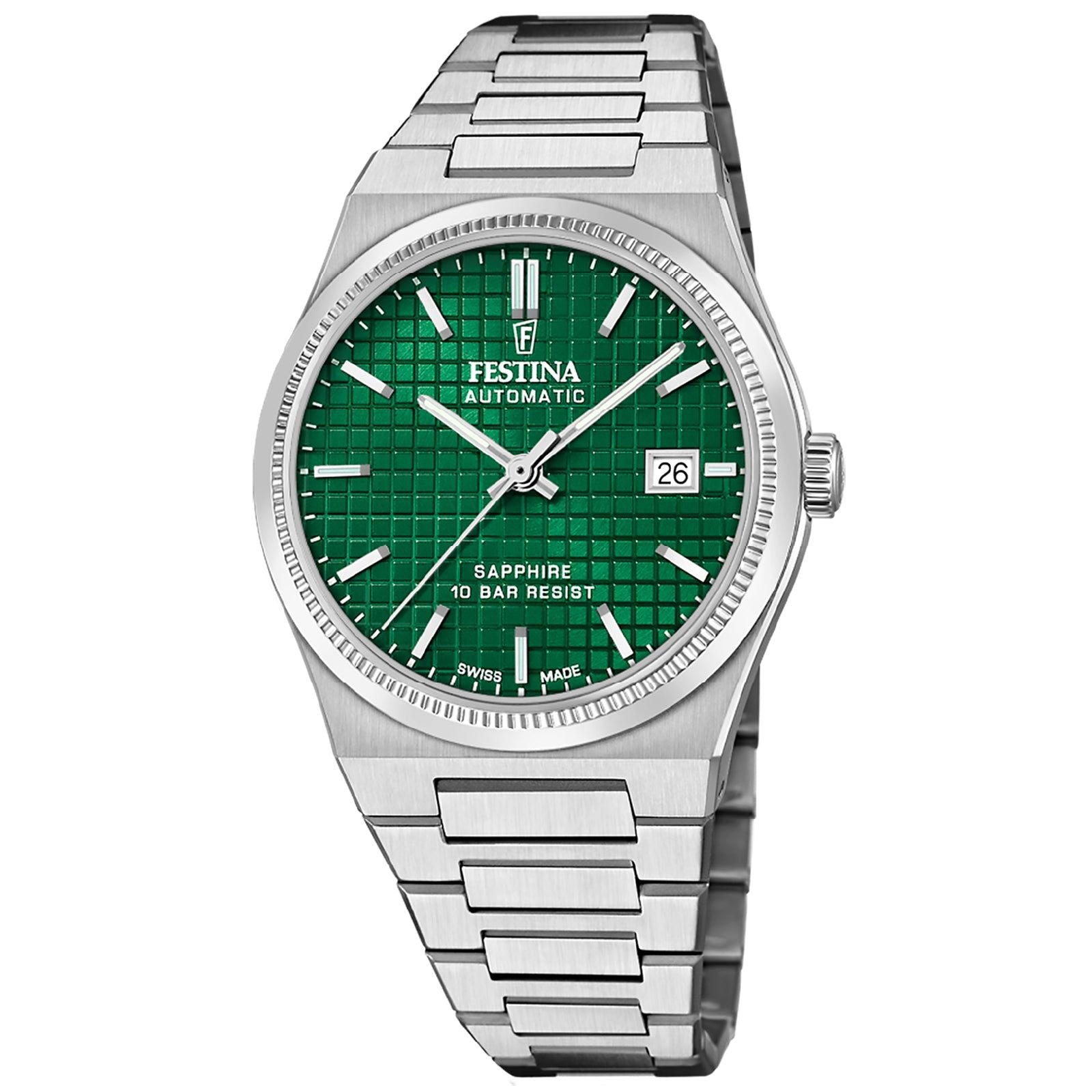 Orologio automatico uomo Festina My Swiss Time acciaio quadrante verde 40mm F20028-3-1