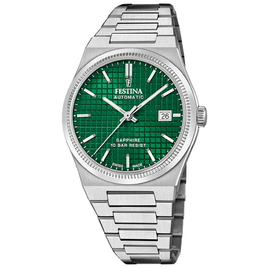 Orologio automatico uomo Festina My Swiss Time acciaio quadrante verde 40mm F20028-3-1