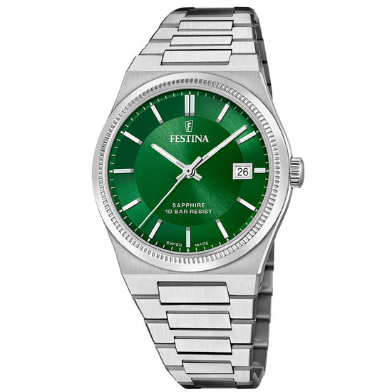 Orologio solo tempo uomo Festina My Swiss Time acciaio quadrante verde 40mm F20034-3-1
