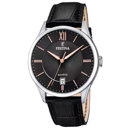 Orologio uomo Festina Classics in acciaio pelle nera 43 mm F20426-6-1