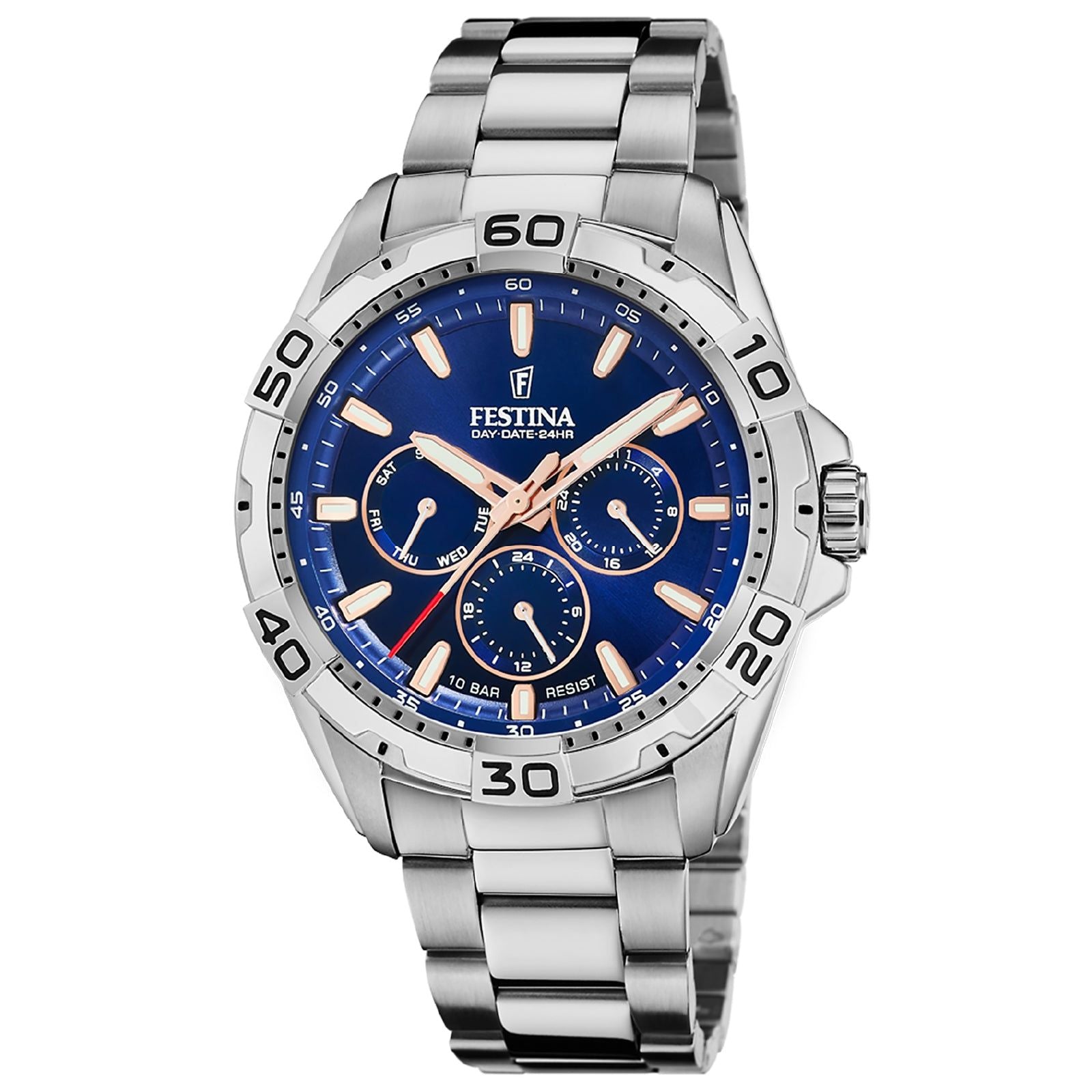 Orologio multifunzione uomo Festina Multifunction acciaio quadrante blu 44,7mm F20623-2-1