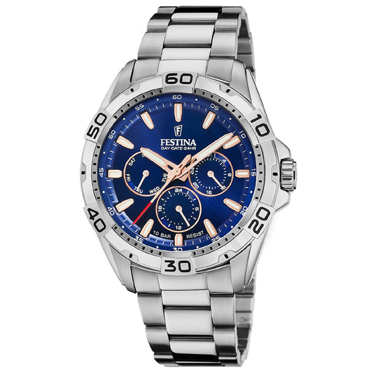 Orologio multifunzione uomo Festina Multifunction acciaio quadrante blu 44,7mm F20623-2-1