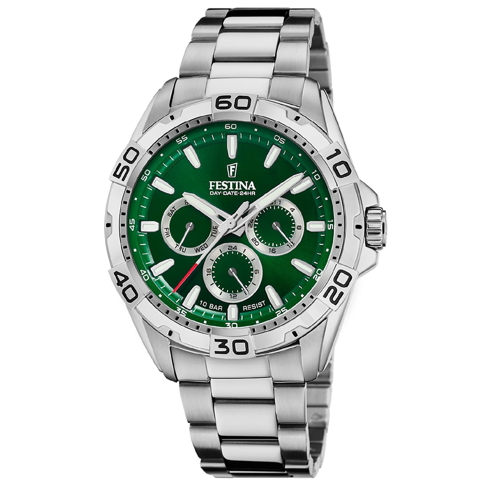 Orologio multifunzione uomo Festina Multifunction acciaio quadrante verde 44,7mm F20623-3-1