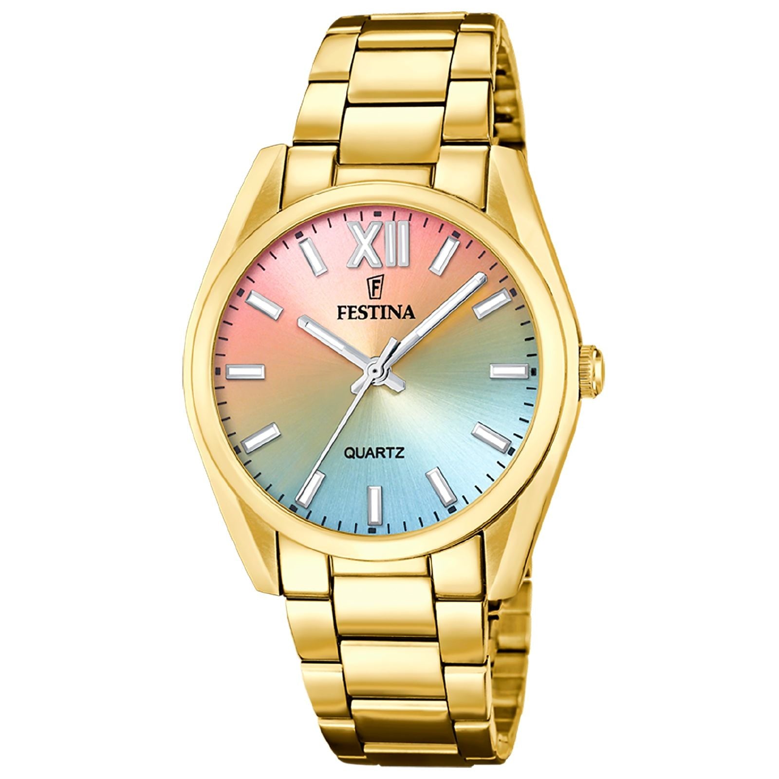 Orologio solo tempo donna Festina Boyfriend acciaio oro e quadrante multicolor 36,8 mm F20640-7-1