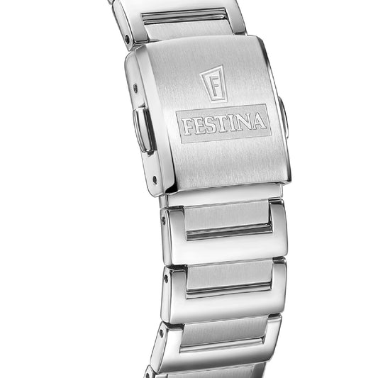 Orologio da donna solo tempo Festina On The Square in acciaio cassa rettangolare con quadrante beige F20679-2-2