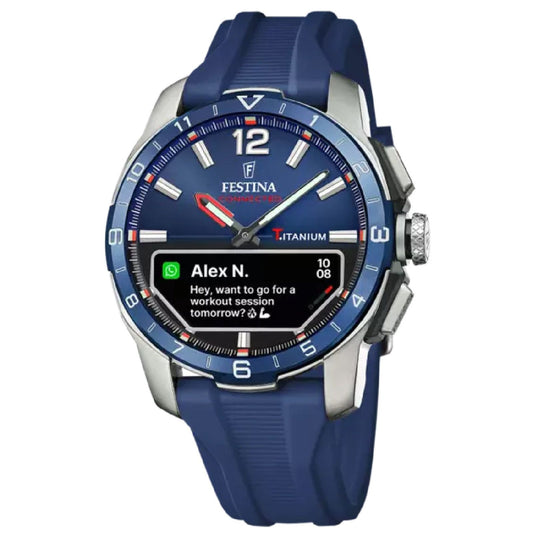 Orologio smartwatch uomo Festina cassa 44mm in titanio e gomma blu F23000-1-1