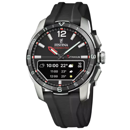 Orologio smartwatch uomo Festina cassa 44mm in titanio e gomma nera F23000-4-1