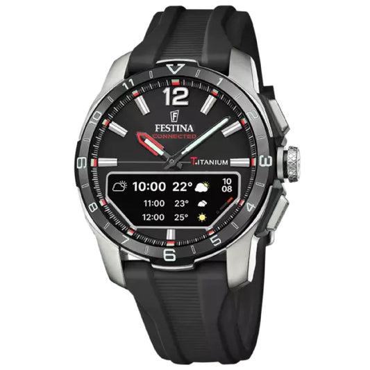 Orologio smartwatch uomo Festina cassa 44mm in titanio e gomma nera F23000-4-1