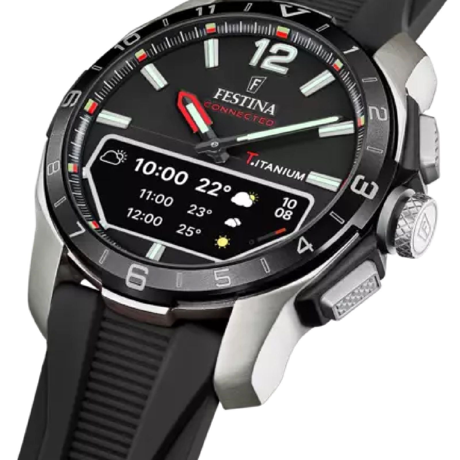 Orologio smartwatch uomo Festina cassa 44mm in titanio e gomma nera F23000-4-2