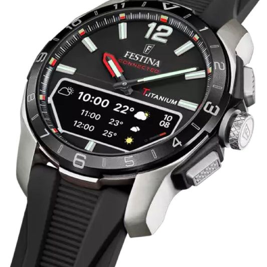 Orologio smartwatch uomo Festina cassa 44mm in titanio e gomma nera F23000-4-2