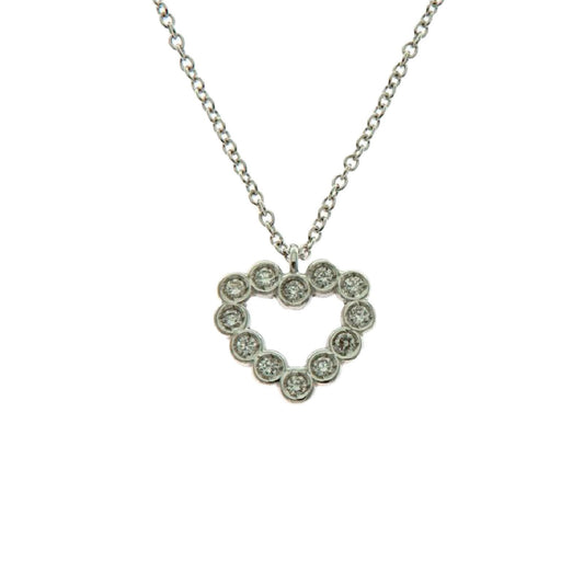 Collana donna Rose Gioielli in oro bianco con cuore di diamanti 0,06ct FA755-1