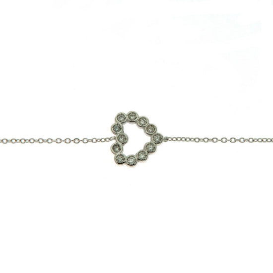 Bracciale donna Rose Gioielli in oro bianco con cuore di diamanti 0,06ct FA755BR-1