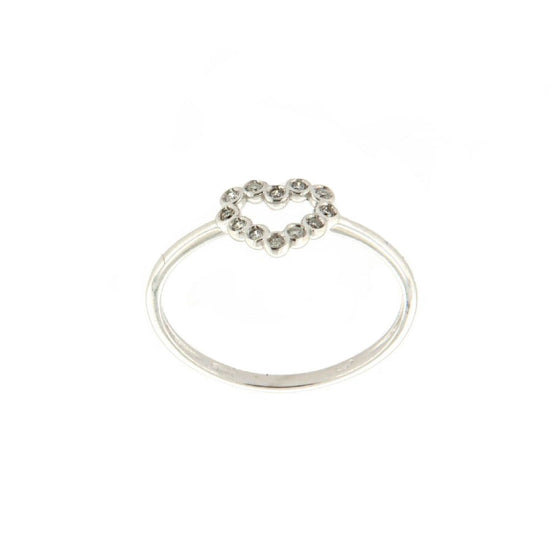 Anello donna Rose Gioielli in oro bianco con cuore di diamanti 0,06ct FA756-1