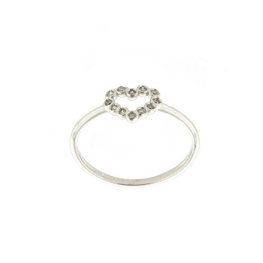 Anello donna Rose Gioielli in oro bianco con cuore di diamanti 0,06ct FA756-1
