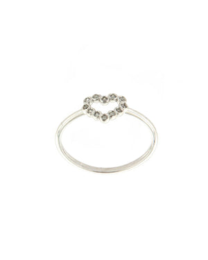 Anello da donna Rose Gioielli in oro bianco 18kt con cuore di diamanti di 0,06ct FA756
