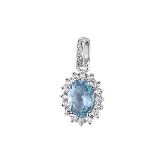 Charm ovale donna Brosway Fancy in argento con zirconi azzurri e bianchi FCL15-1