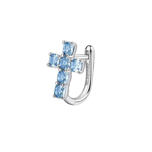 Orecchino croce donna Brosway Fancy in argento con zirconi azzurri e bianchi FCL16-1