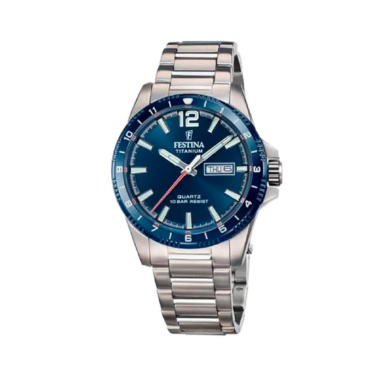 Orologio al quarzo Festina in titanio blu e grigio da uomo FE.F20698