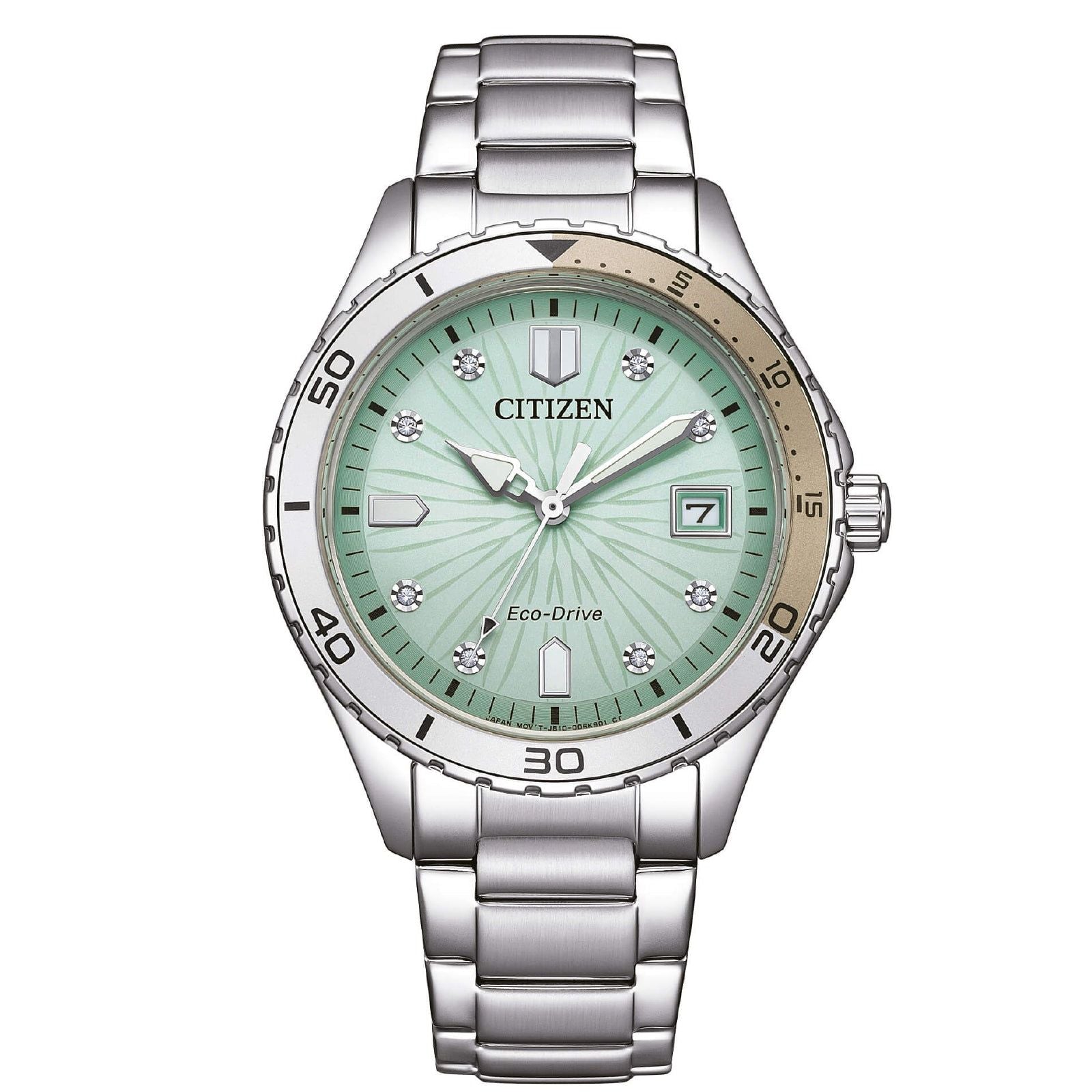 Orologio solo tempo donna Citizen Lady acciaio quadrante turchese e cristalli 37 mm FE6170-88L-1