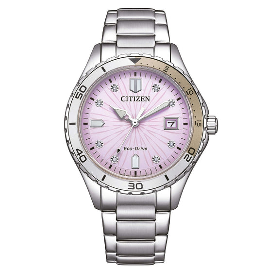 Orologio solo tempo donna Citizen Lady acciaio quadrante lilla e cristalli 37 mm FE6170-88X-1