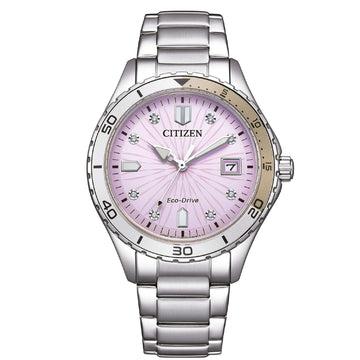 Orologio solo tempo donna Citizen Lady acciaio quadrante lilla e cristalli 37 mm FE6170-88X-1